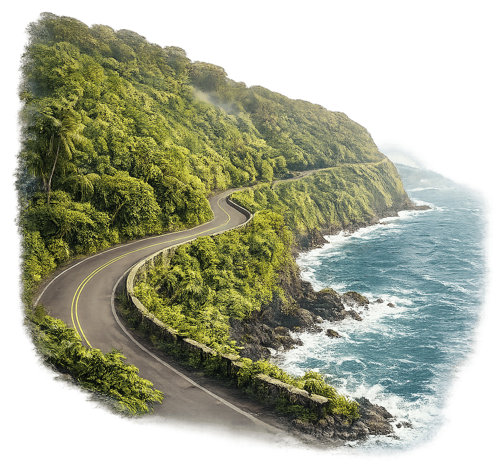 Road to Hana coastline on Maui