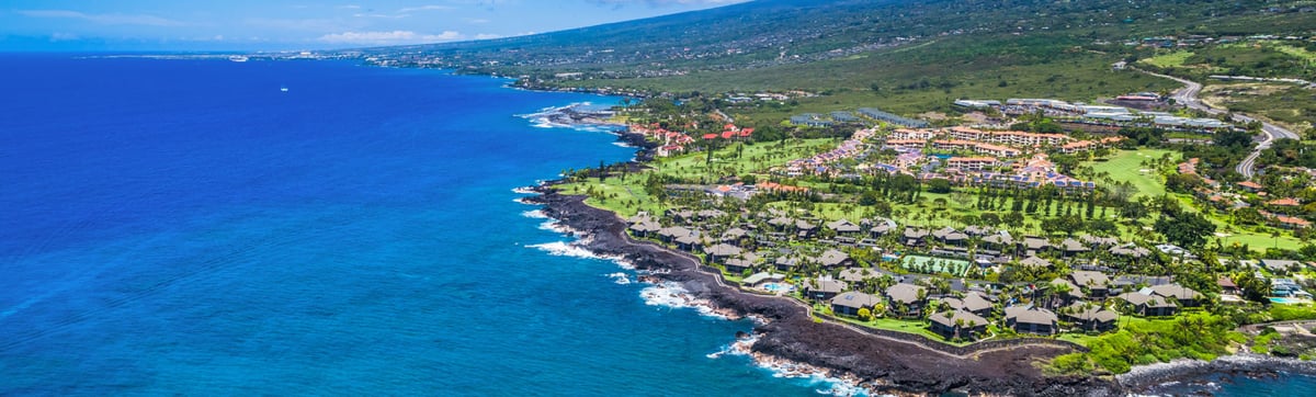 Kailua-Kona town on the Big Island, near the Kailua Pier jet ski launch