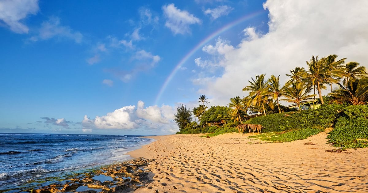 sunset-beach-rainbow-oahu-