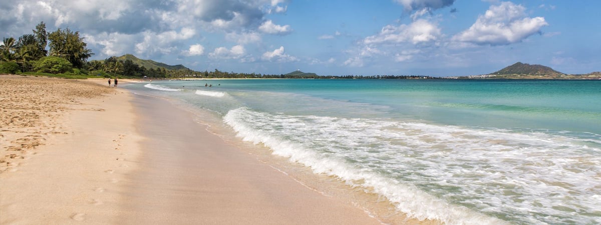 Kailua Beach on Oahu, the island's primary wing foiling launch with the most reliable beginner conditions outside Maui