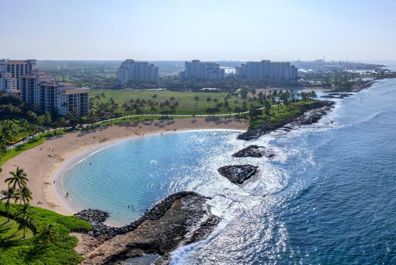 Calm water at a Ko Olina lagoon on Oahu.
