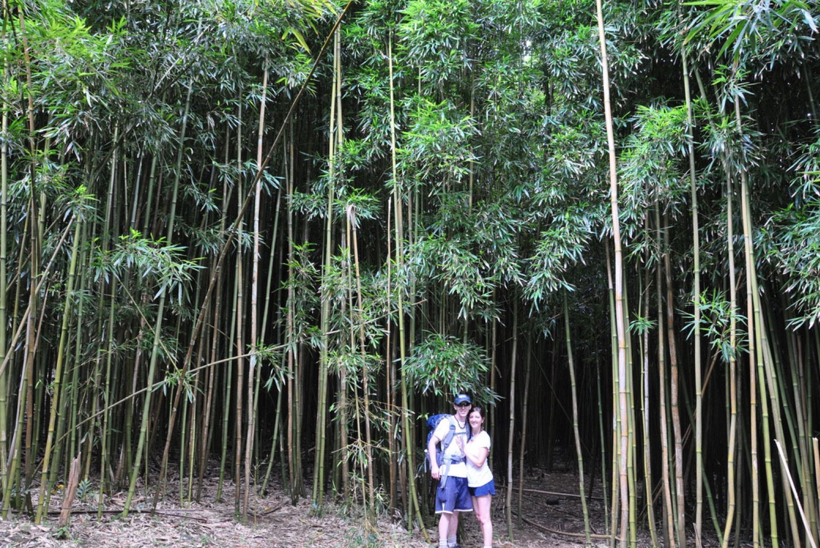John and Tori Derrick together on the managed Pīpīwai Trail in Haleakalā National Park