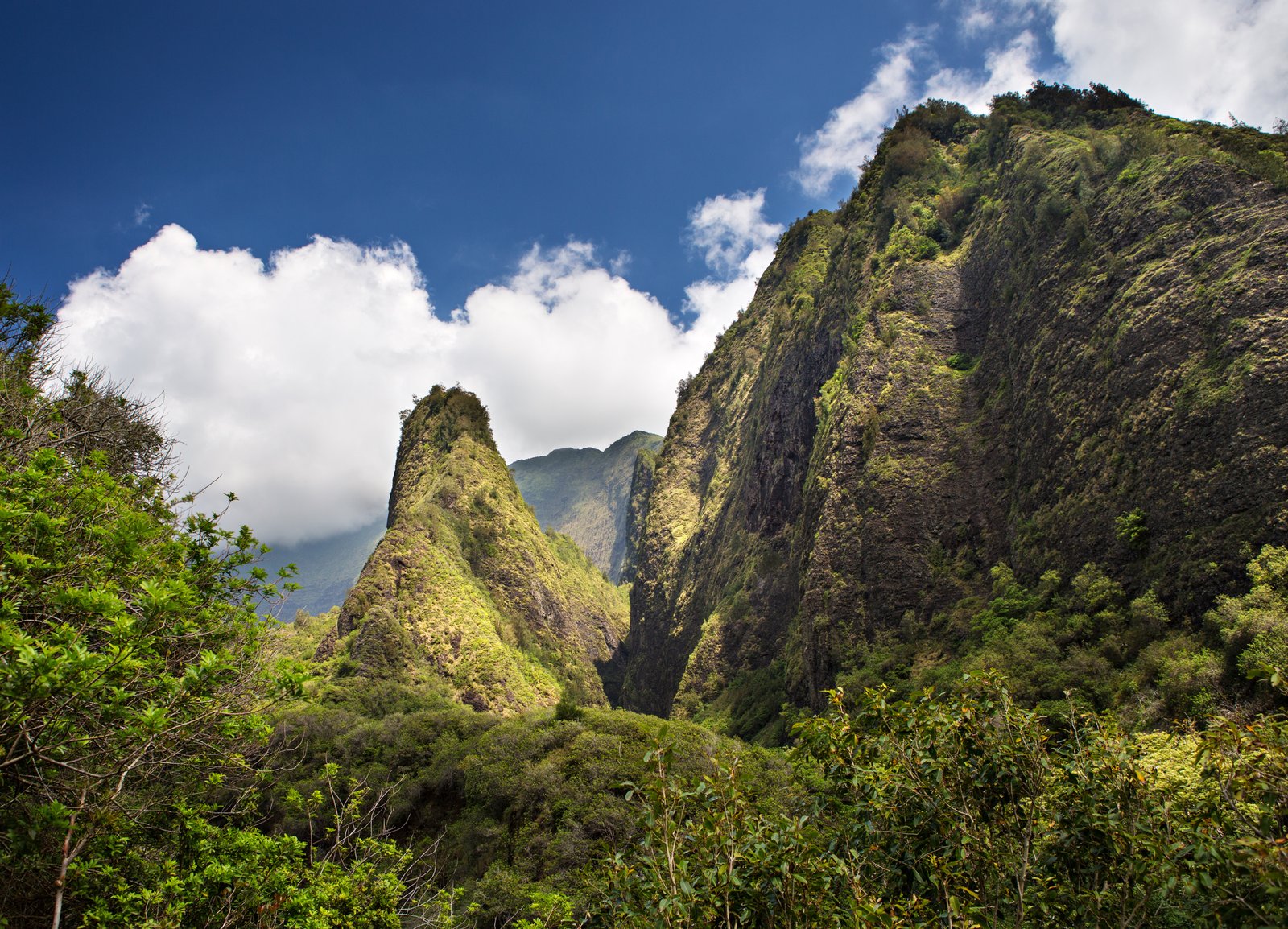 Iao Needle rising over Wailuku, the central Maui town where the Maui County Fair returns to War Memorial Complex October 1 to 4, 2026