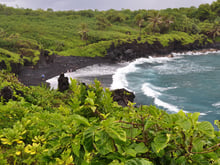 Black sand beach at Wai'anapanapa State Park