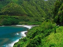 Honomanu Bay and the Hana Highway cliffside