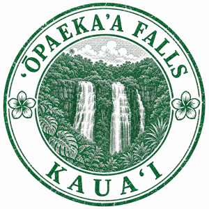 Opaeka'a Falls passport stamp
