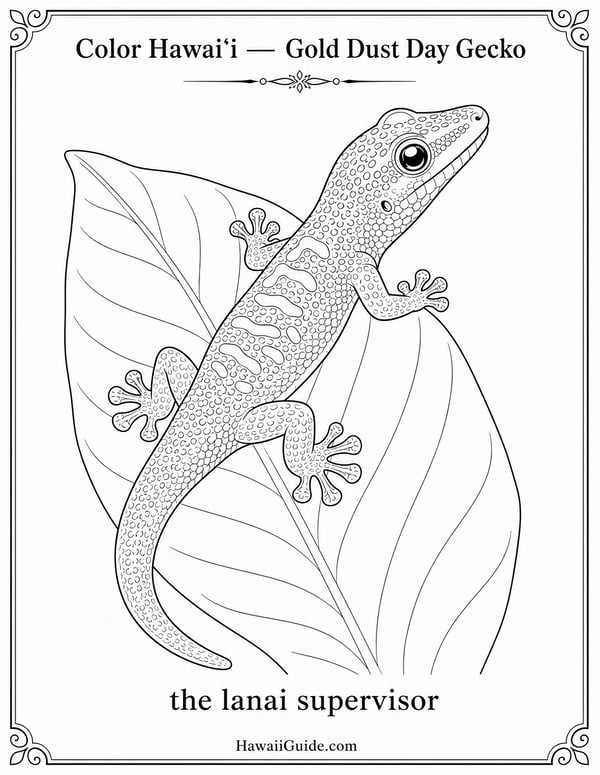 Gold Dust Day Gecko Coloring Page
