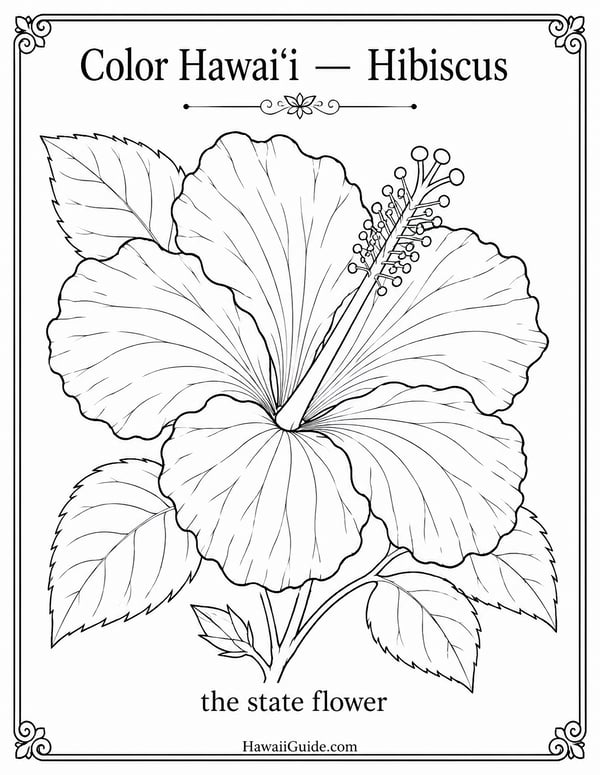 Hibiscus Coloring Page