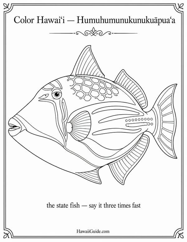 Humuhumunukunukuāpuaʻa Coloring Page