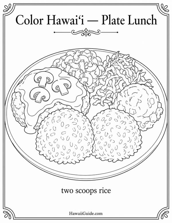 Plate Lunch Coloring Page
