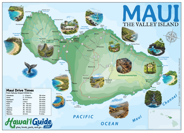 Illustrated Maui Road Map