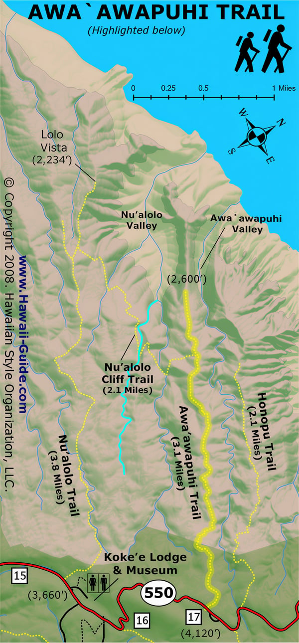Awaawapuhi Trail Map