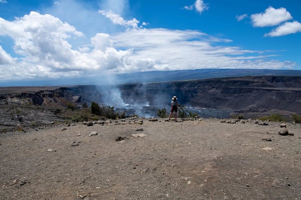 Steaming Kīlauea caldera at Hawaiʻi Volcanoes National Park