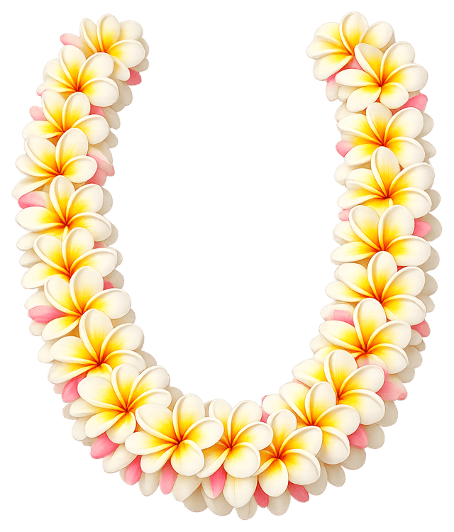 A plumeria lei — Hawaiian welcome symbol