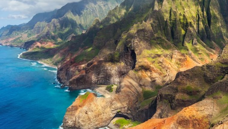 Na Pali Coast cliffs on Kauai