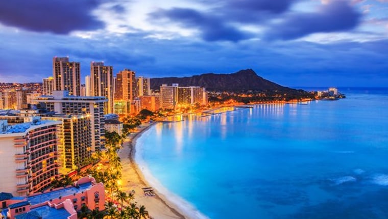 Waikiki Beach and Diamond Head on Oahu