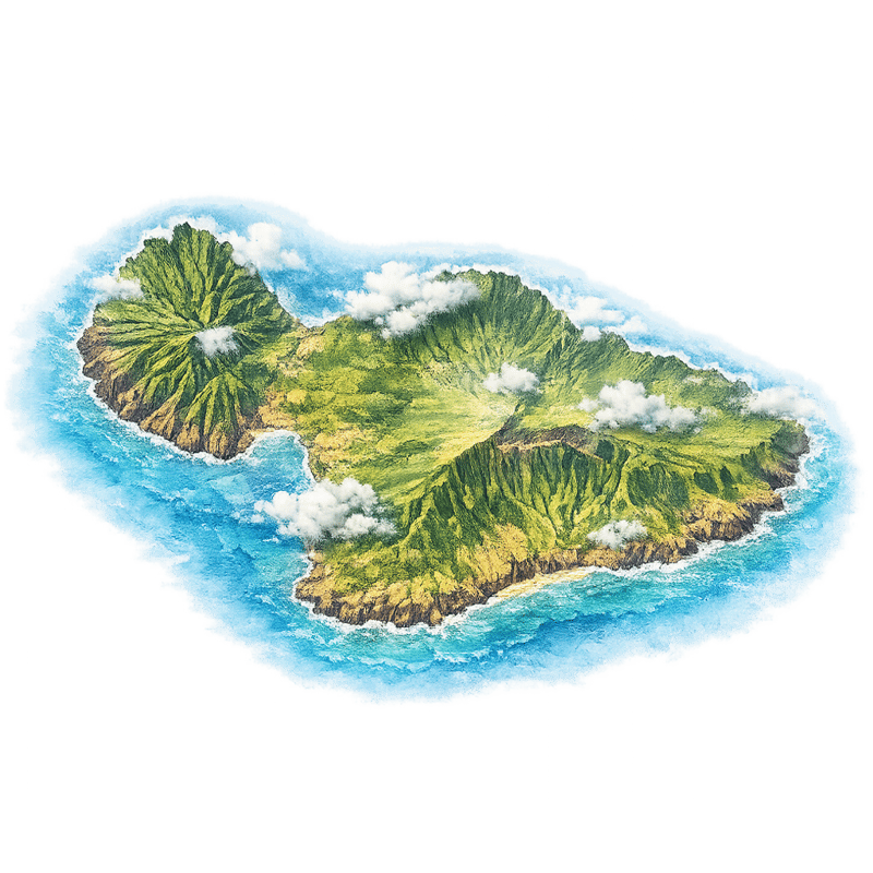 Maui illustrated island map