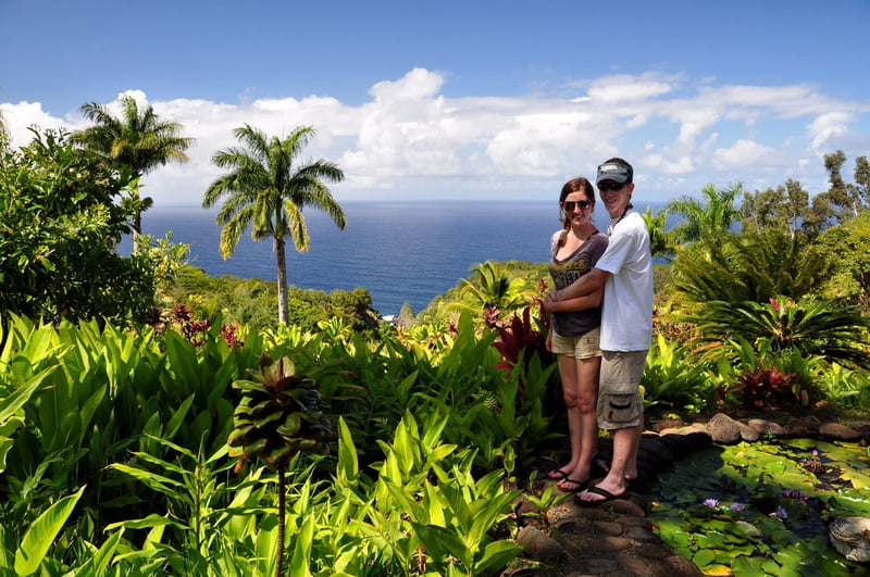 John and Tori at the Garden of Eden Arboretum on Mauiʻs Hana Highway