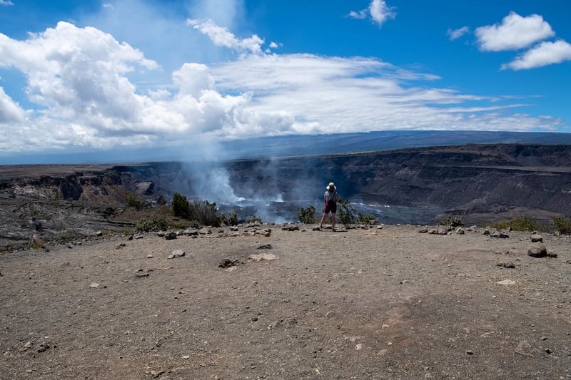Tori at the Kīlauea volcano eruption on the Big Island in 2022