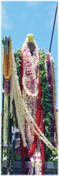 King Kamehameha statue in leis