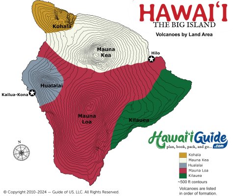 Big Island of Hawaii - Volcanoes by land area