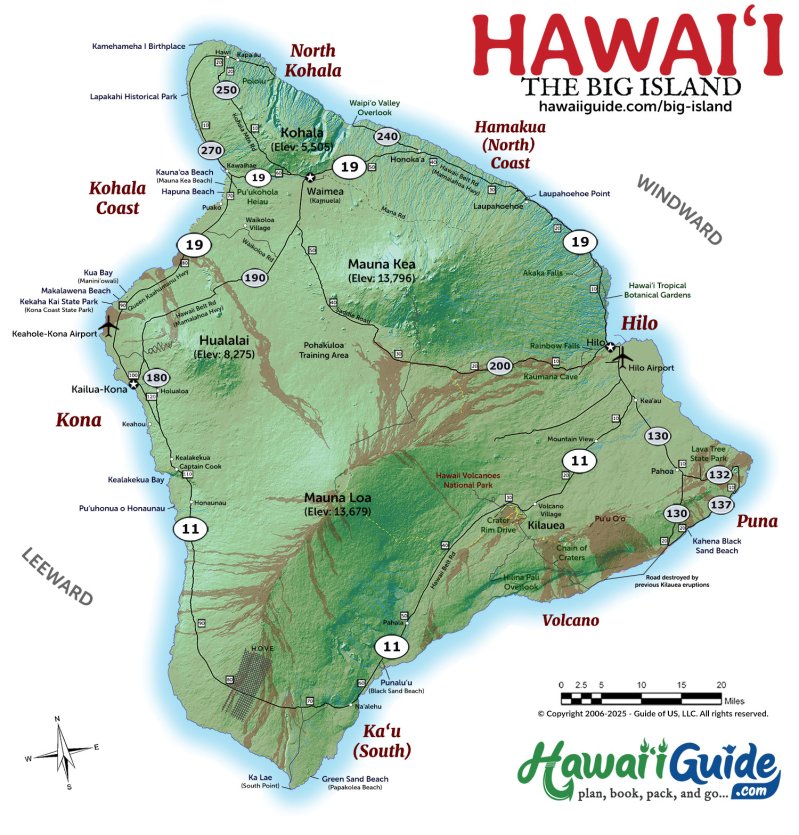 Big Island of Hawaii Map