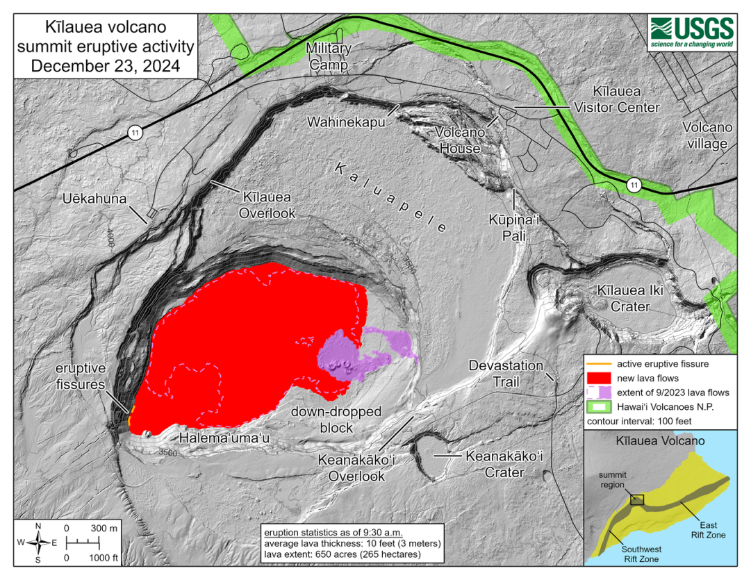 December 2024 Eruption Location Map