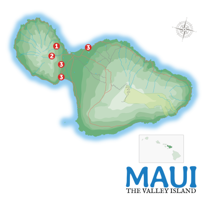 Central and North Maui Itinerary Markers