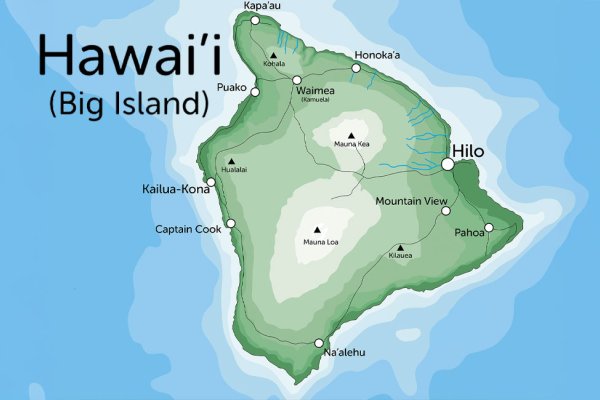Maps of the Big Island of Hawaii Tile Image