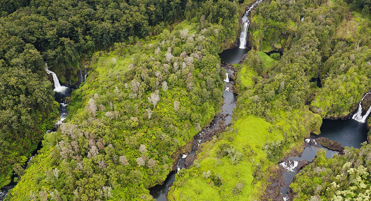 Aerial view from a Hawaii helicopter tour, one of the best ways to see the islands without ever getting in the water