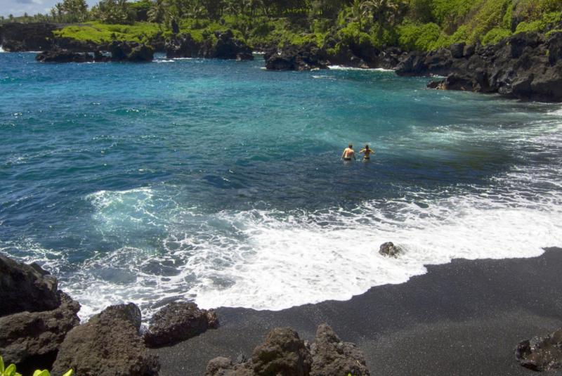 Honokalani Black Sand Beach Maui