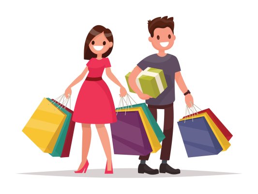 Couple Shopping Illustration