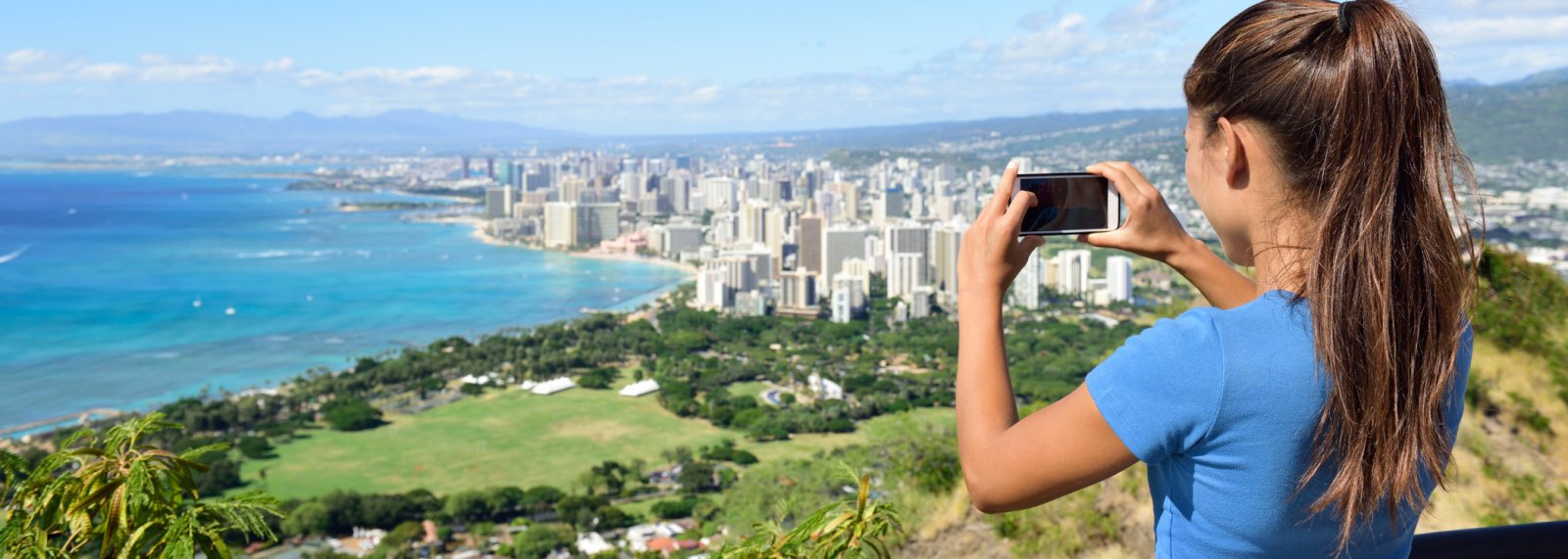 Reaching the summit at Diamond Head Crater
