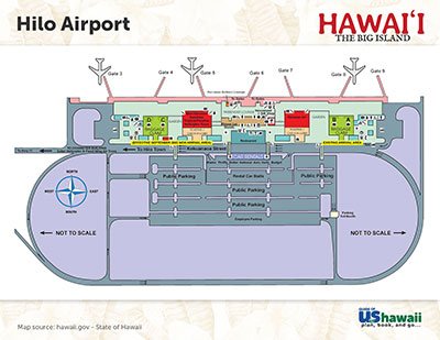 Hilo Big Island, Hawaii Airport Map - Click to Enlarge