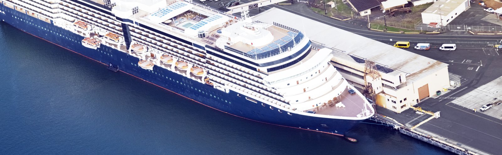 Hilo Harbor cruise ship, in port.