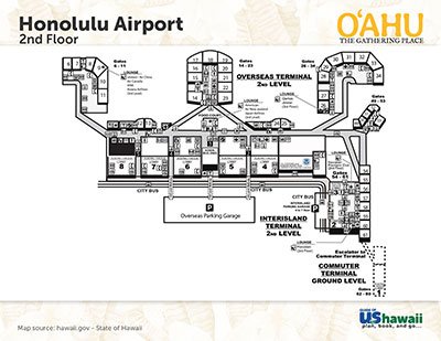 Honolulu on Oahu, Hawaii Airport Map - Click to Enlarge
