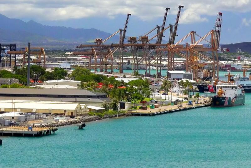Honolulu Harbor on Oahu