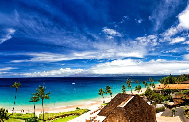 Molokai View from Kaanapali Beach Maui