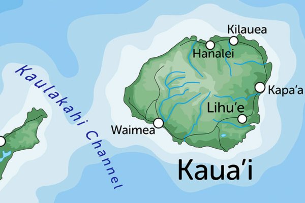 Maps of Kauai Hawaii Tile Image