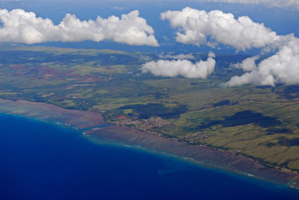 Kaunakakai on the coast of Molokai in the Hawaiian Islands.