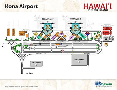 Kona Hawaii Airport Map - Click to Enlarge