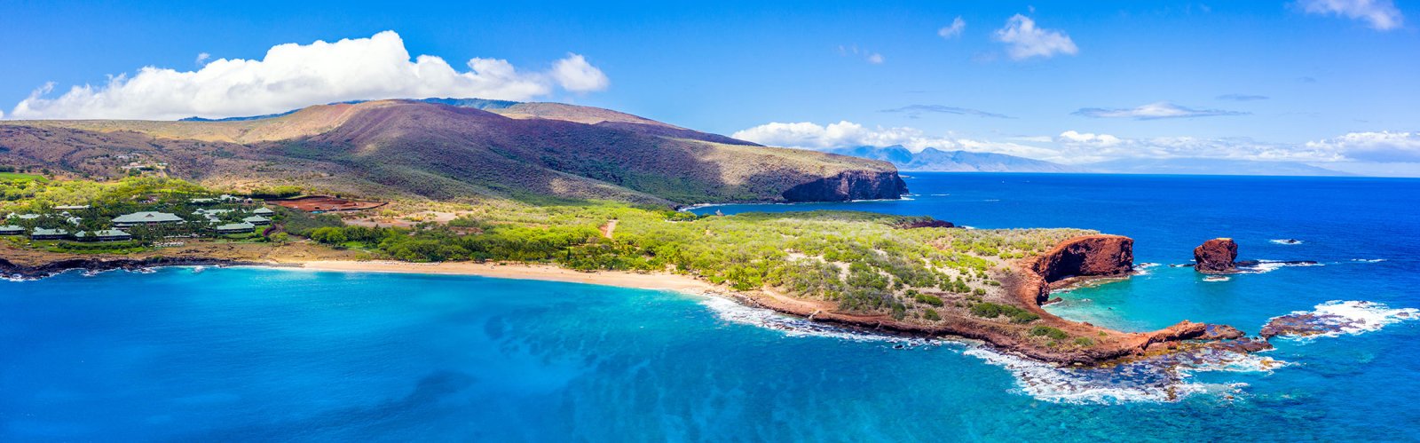 Hulopo'e Bay & Beach, Sweetheart Rock (Pu'u Pehe), and Shark's Bay on Lanai