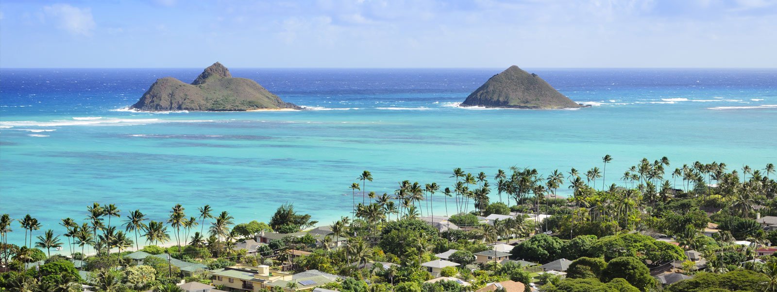 Mokulua Islands located off Lanikai Beach