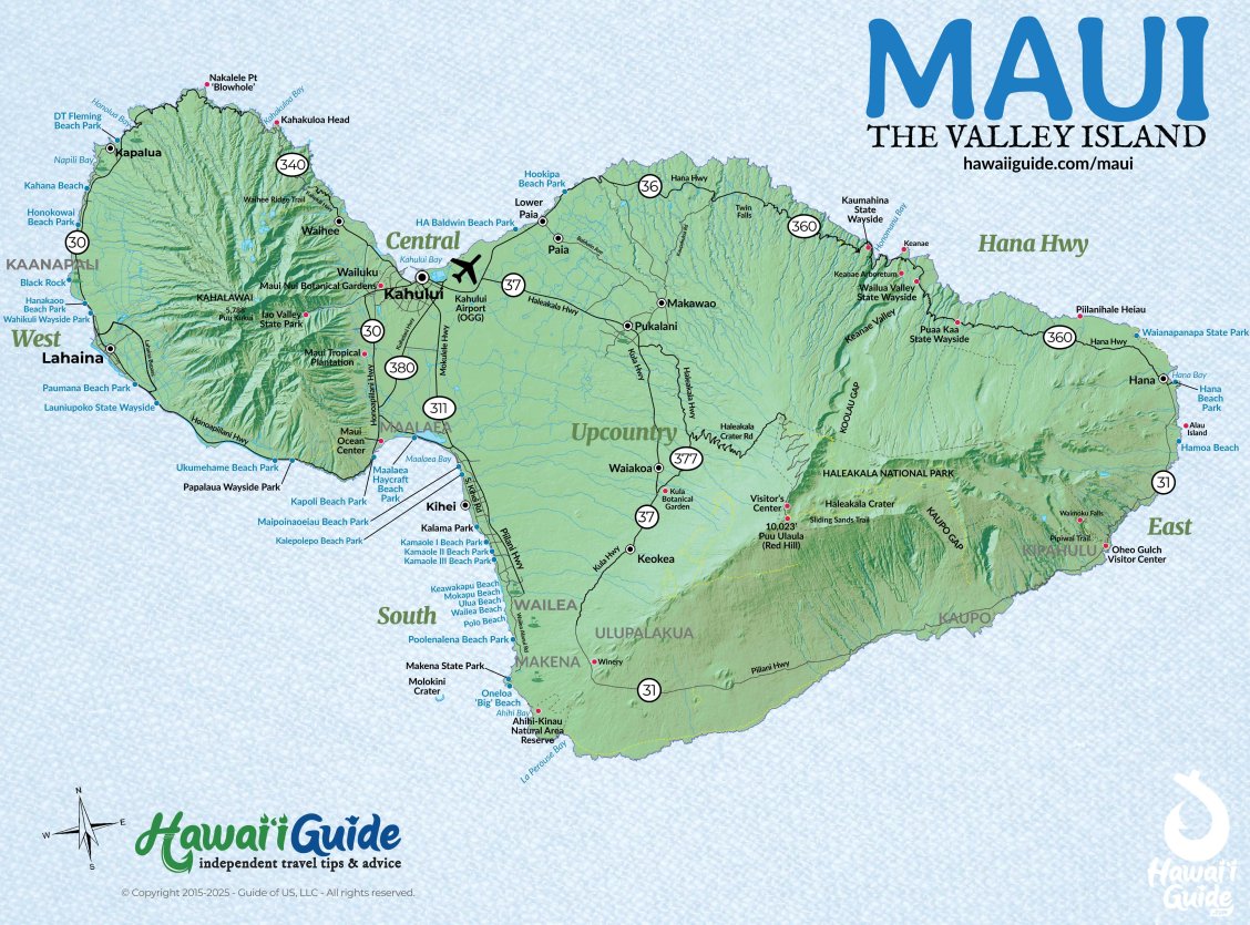 HawaiiGuide - 2025 Maui Map