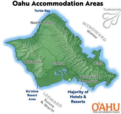 Oahu Accommodations by Region
