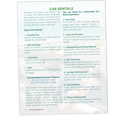 Oahu Rental Car Tips & Recommendations Image