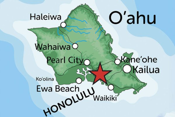 Maps of Oahu Hawaii Tile Image