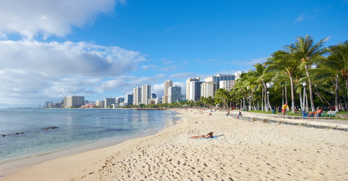 The beautiful sands of Waikiki Beach