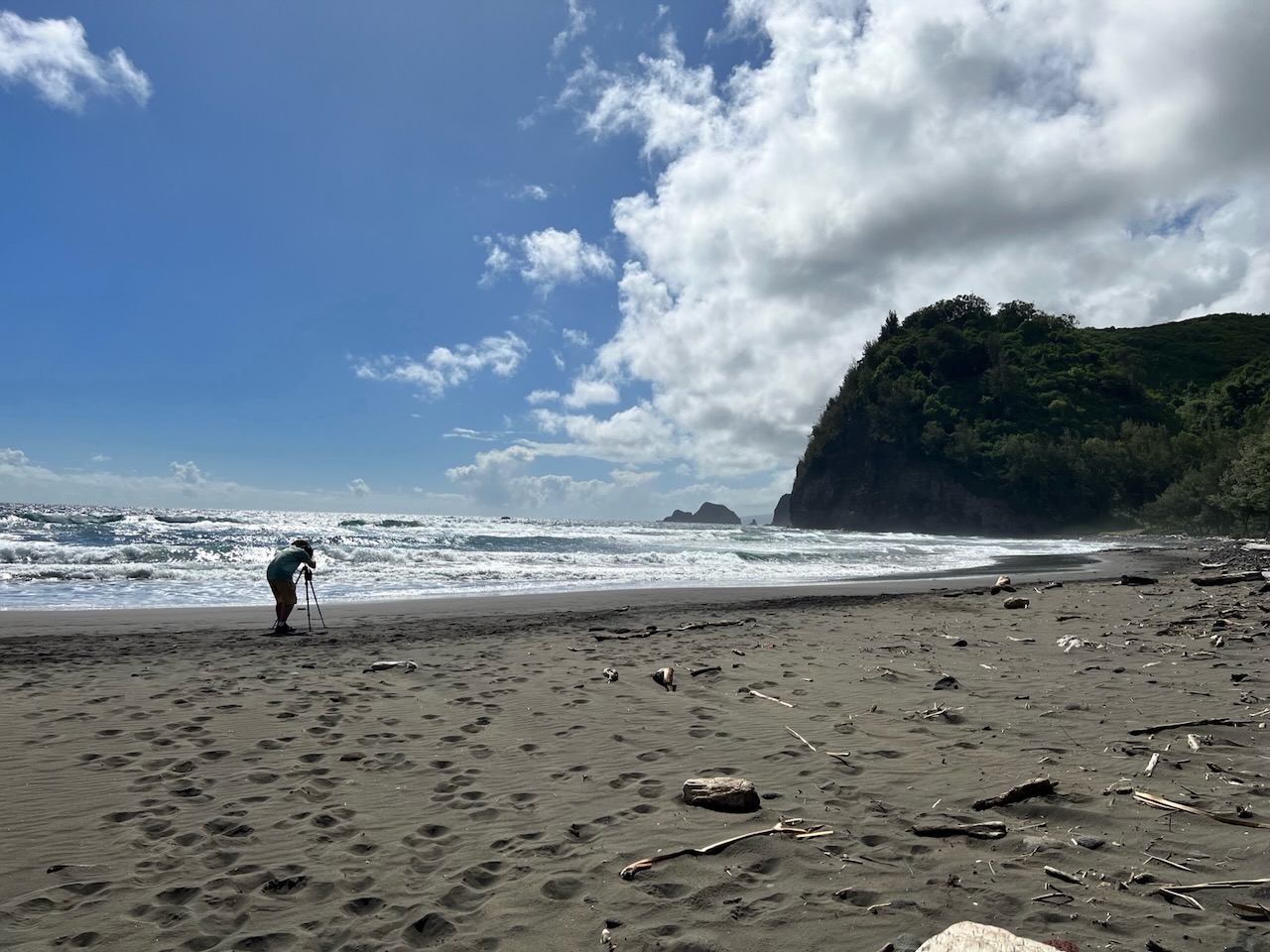 Punaluʻu Black Sand Beach, Kaʻū, Big Island