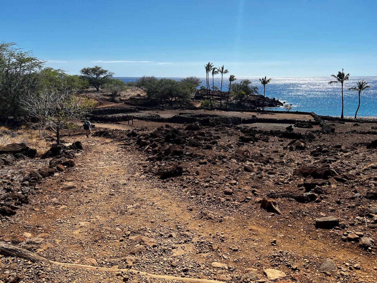 Coastal trail and village remains at Lapakahi State Historical Park, Big Island